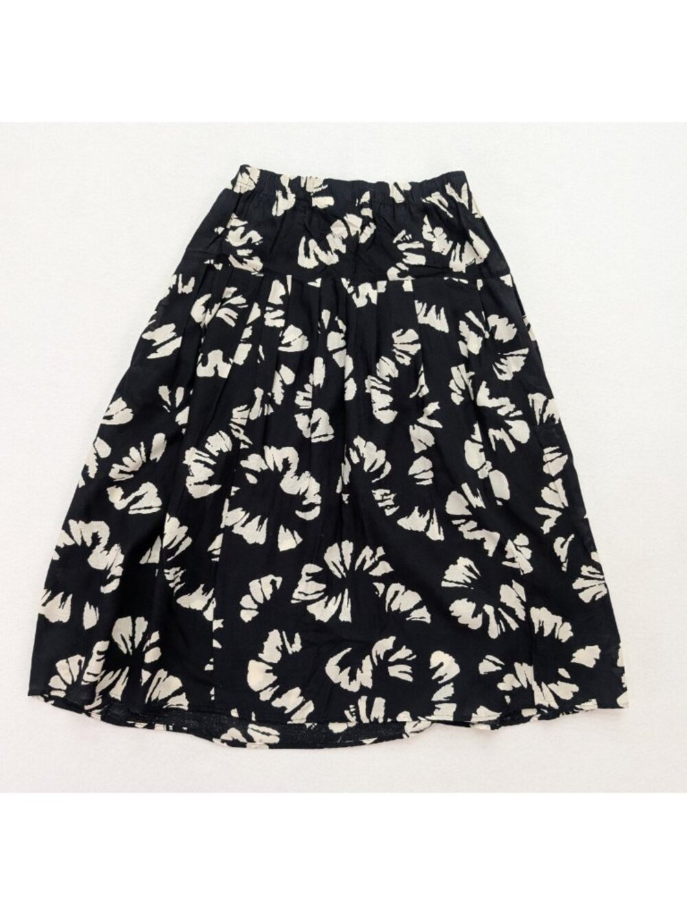 California Krush Vintage 80s 90s Women's Midi Maxi Skirt Black Floral Size M - Picture 9 of 10